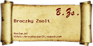 Broczky Zsolt névjegykártya